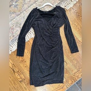 White House black market shiny black dress 12